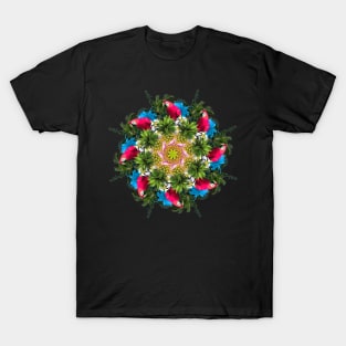 tropic pink parrots mandala T-Shirt